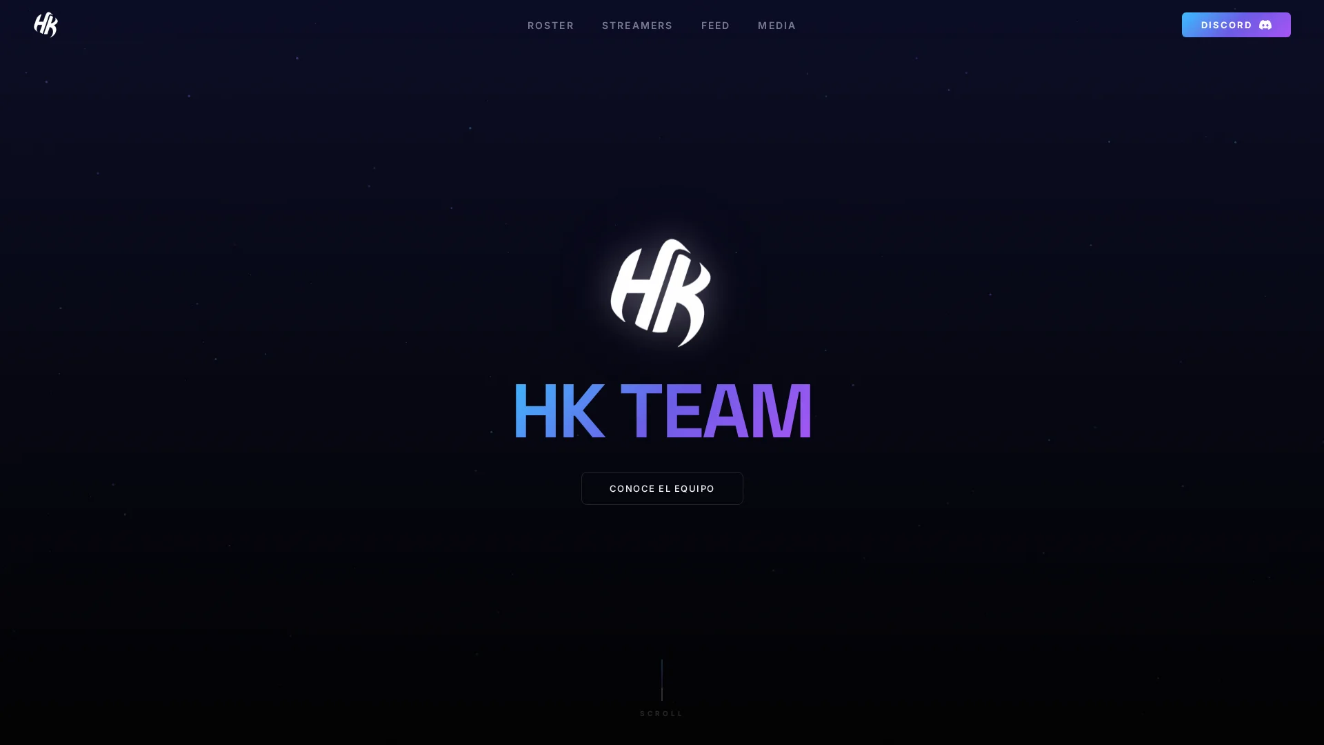 Captura real del sitio de HKTeam