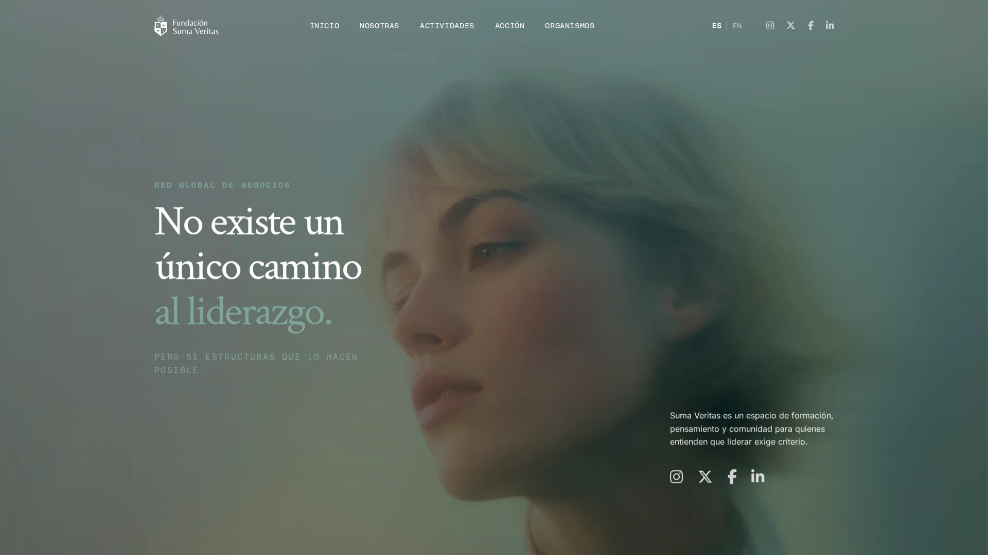 Captura real del sitio de Suma Veritas